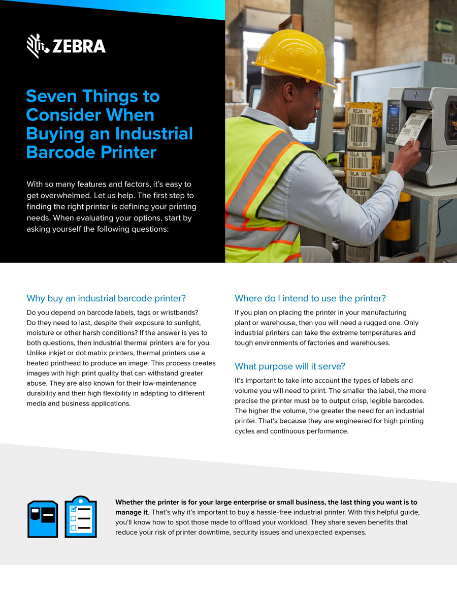 7 Things To Consider When Buying An Industrial Printer by Zebra