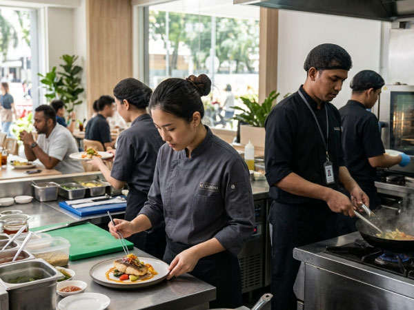F&B environment- at a busy Malaysian restaurant counter